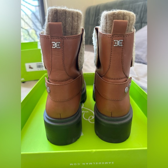 NIB Sam Edelman Linds Platform Boots Brown Zippered Sock Winter Size 7.5 New - Picture 5 of 10